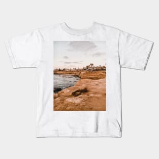 Sunset Cliffs and Palm Trees, California - Travel Photography Kids T-Shirt